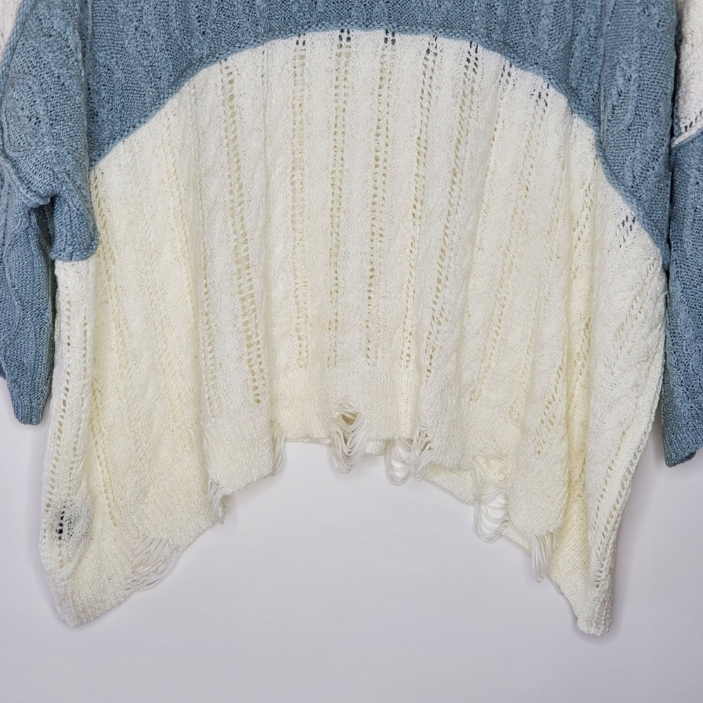 Pol Oversized Color Block Top Distressed Pullover… - image 7